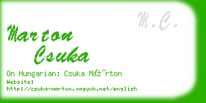 marton csuka business card